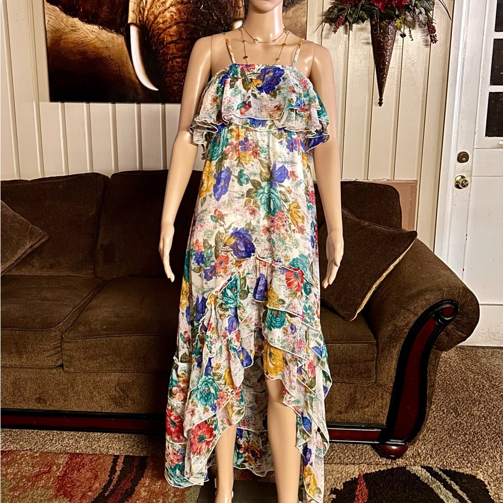 Milly ~ Women’s Medium ~ Multi-Colors ~ Floral ~ Maxi ~ Asymmetrical ~ Dress - Picture 12 of 16